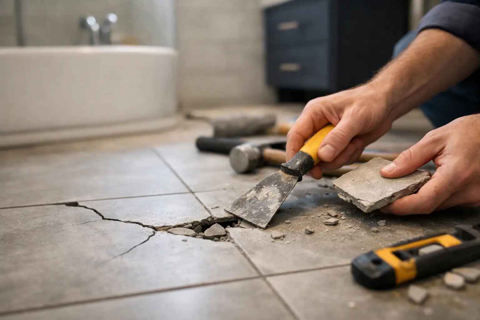 Why Bathroom Tile Cracks and What It Means
