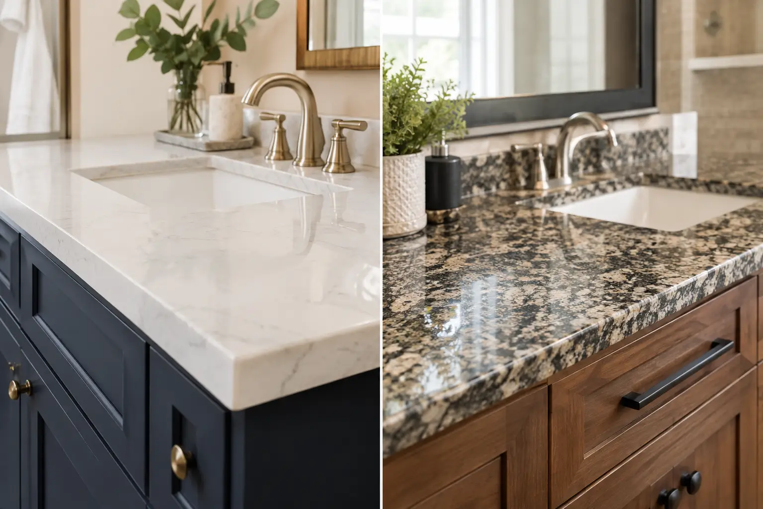 Quartz vs Granite Vanity for Your Bathroom