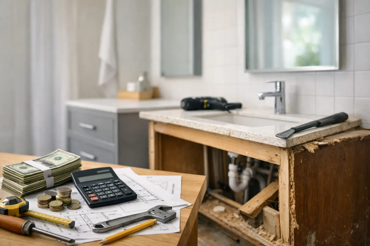 Replace Bathroom Vanity Cost Breakdown